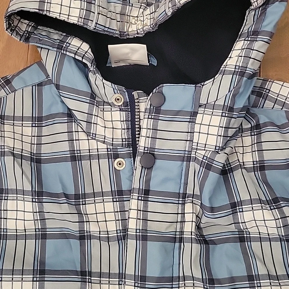 Hanna Andersson Waterproof Blue Plaid Lined Coat‎ 10